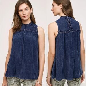 Anthropologie Eri + Ali Sweetbriar Tank in Navy